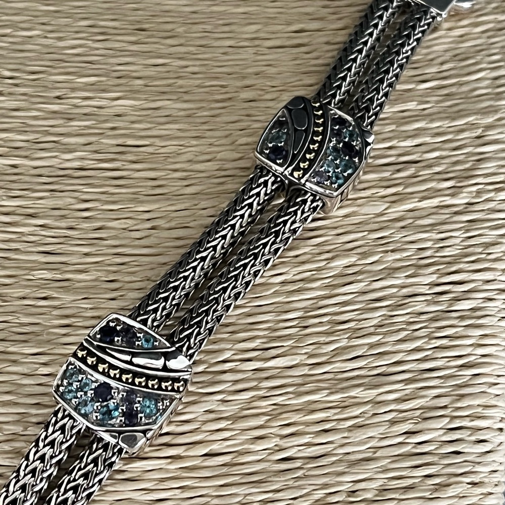 JOHN HARDY PRE-LOVED AUTHENTIC STERLING SILVER/18K YELLOW GOLD LAVAFIRE SEA … - Picture 14 of 17